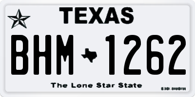 TX license plate BHM1262