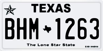 TX license plate BHM1263