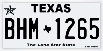 TX license plate BHM1265