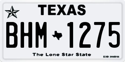 TX license plate BHM1275