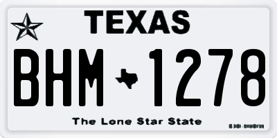 TX license plate BHM1278
