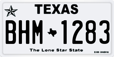 TX license plate BHM1283