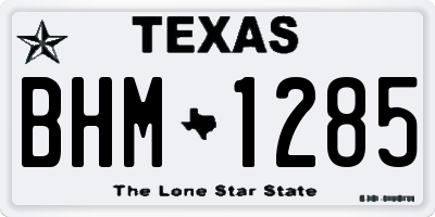 TX license plate BHM1285