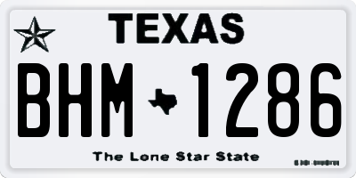TX license plate BHM1286