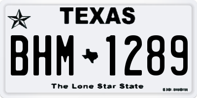 TX license plate BHM1289