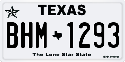 TX license plate BHM1293