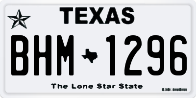 TX license plate BHM1296
