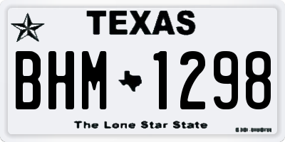 TX license plate BHM1298