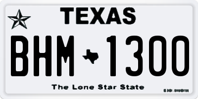 TX license plate BHM1300