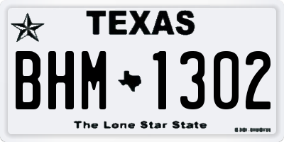 TX license plate BHM1302