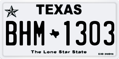 TX license plate BHM1303