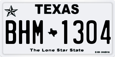 TX license plate BHM1304