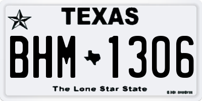 TX license plate BHM1306