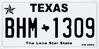 TX license plate BHM1309