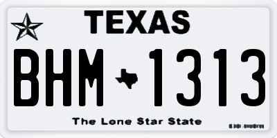 TX license plate BHM1313