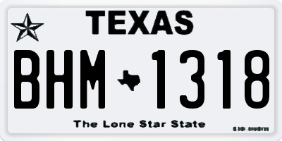 TX license plate BHM1318