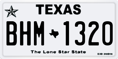 TX license plate BHM1320