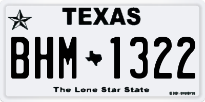 TX license plate BHM1322