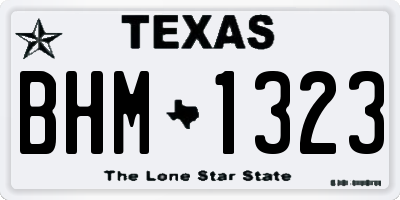 TX license plate BHM1323