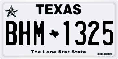 TX license plate BHM1325