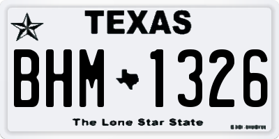 TX license plate BHM1326