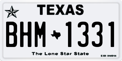 TX license plate BHM1331