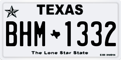 TX license plate BHM1332