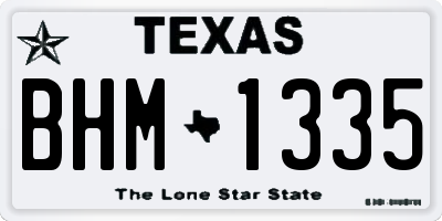 TX license plate BHM1335