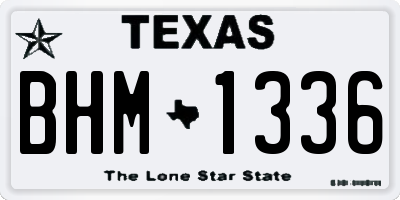 TX license plate BHM1336