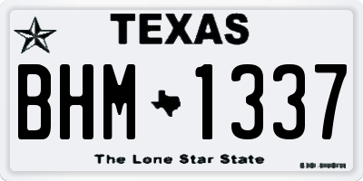TX license plate BHM1337
