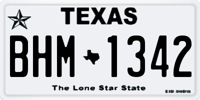 TX license plate BHM1342