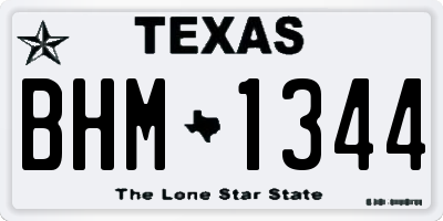 TX license plate BHM1344