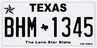 TX license plate BHM1345