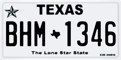 TX license plate BHM1346