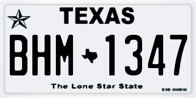 TX license plate BHM1347