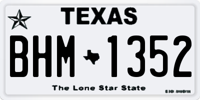 TX license plate BHM1352