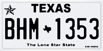 TX license plate BHM1353