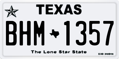 TX license plate BHM1357