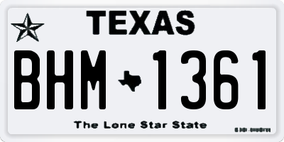 TX license plate BHM1361