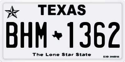 TX license plate BHM1362