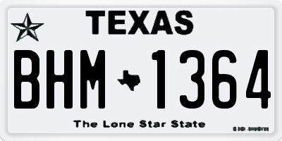 TX license plate BHM1364
