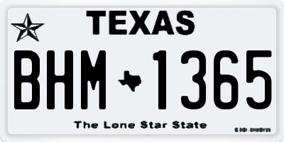 TX license plate BHM1365