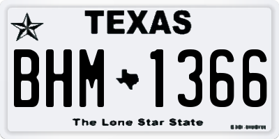 TX license plate BHM1366