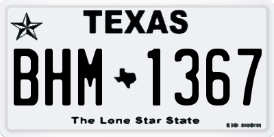 TX license plate BHM1367
