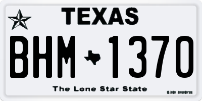 TX license plate BHM1370