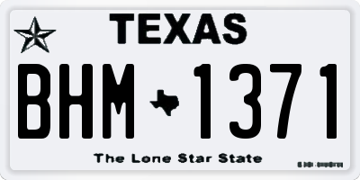 TX license plate BHM1371