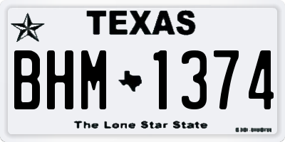 TX license plate BHM1374