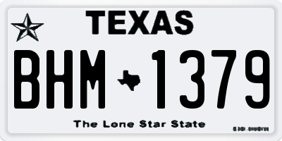 TX license plate BHM1379