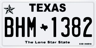 TX license plate BHM1382
