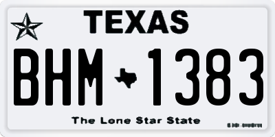 TX license plate BHM1383